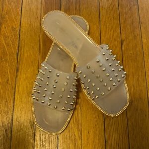 Nicole miller Rose Gold Jelly Sandals